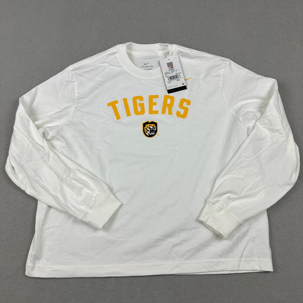 Missouri Tigers Shirt Women Medium White Nike Boxy Tee Pullover Crewneck NCAA M